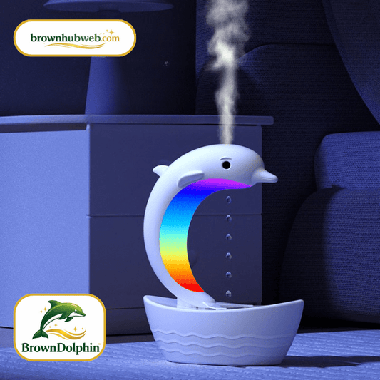BrownDolphin™ Umidificatore Antigravità Delfino Bluetooth + LED 7 Colori - Brown's Hub Web