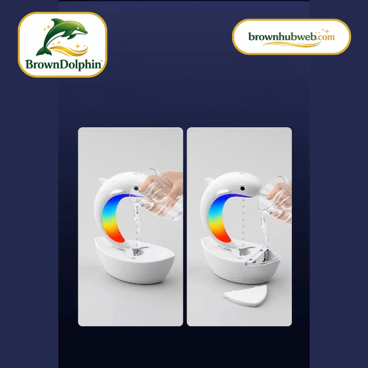 BrownDolphin™ Umidificatore Antigravità Delfino Bluetooth + LED 7 Colori - Brown's Hub Web