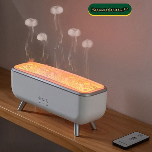 BrownAroma™ Diffusore di Aromi Ultrasonico con Effetto Meduse e Luce LED Dinamica
