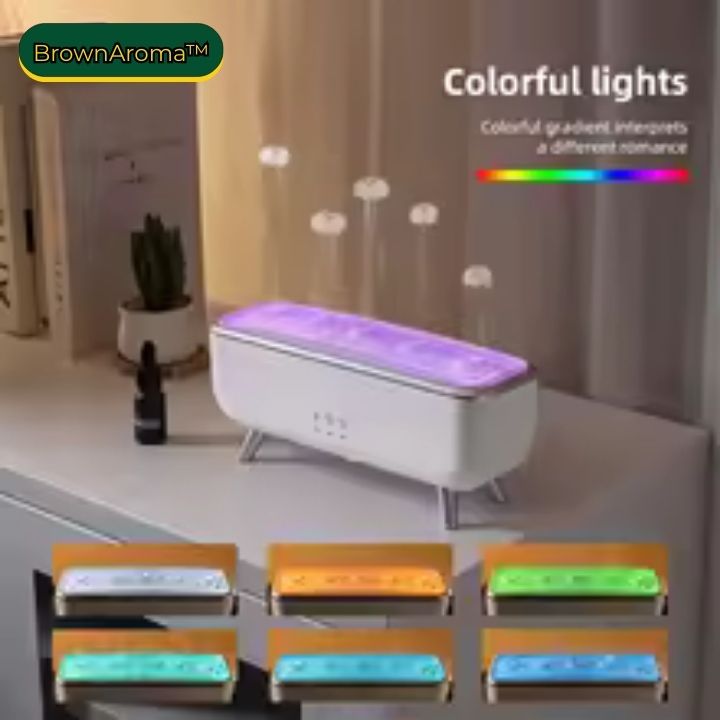BrownAroma™ Diffusore di Aromi Ultrasonico con Effetto Meduse e Luce LED Dinamica