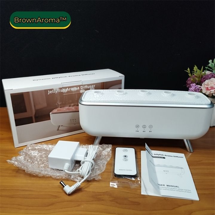 BrownAroma™ Diffusore di Aromi Ultrasonico con Effetto Meduse e Luce LED Dinamica