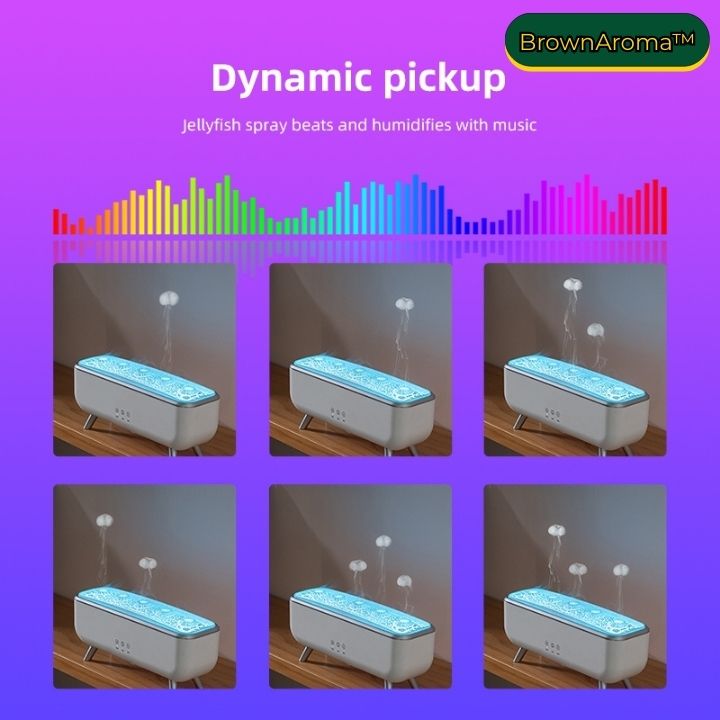 BrownAroma™ Diffusore di Aromi Ultrasonico con Effetto Meduse e Luce LED Dinamica