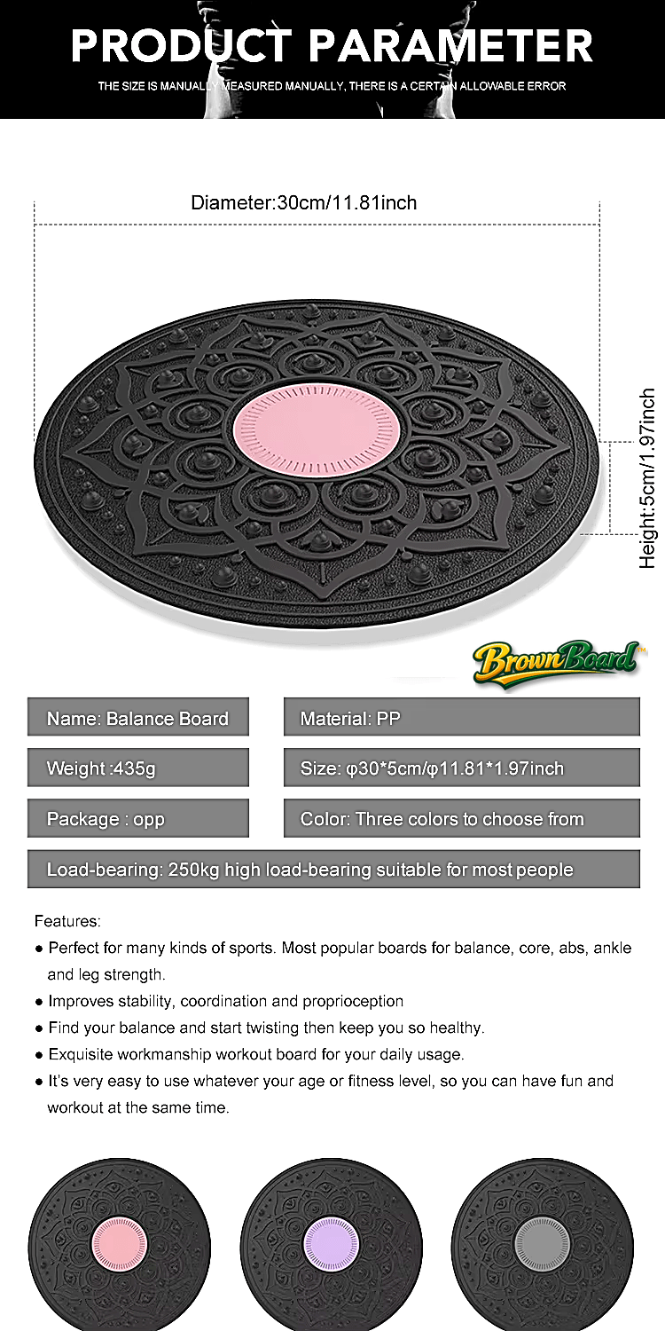 BrownBoard™ Tavola di Equilibrio 360° Antiscivolo - Brown's Hub Web