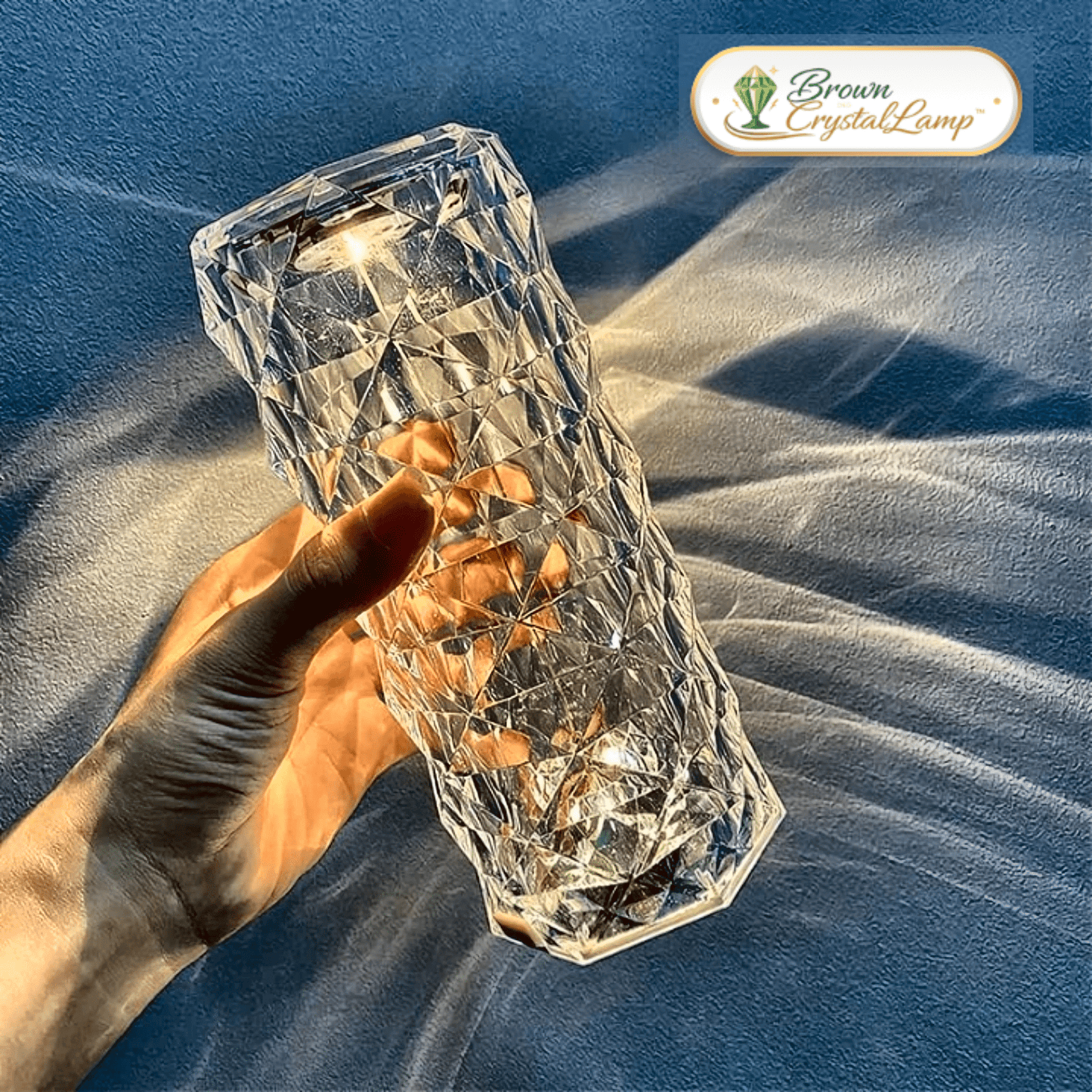 BrownCrystalLamp™ – Lampada Cristallo Rosa RGB Ricaricabile con Touch - Brown's Hub Web
