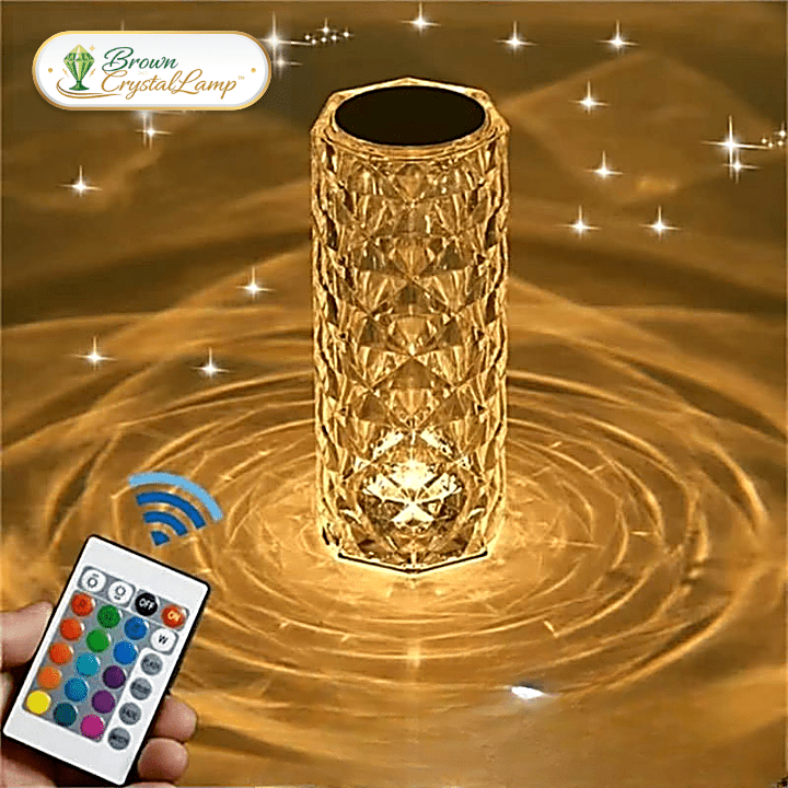 BrownCrystalLamp™ – Lampada Cristallo Rosa RGB Ricaricabile con Touch - Brown's Hub Web