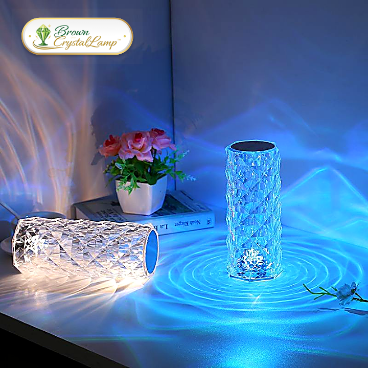 BrownCrystalLamp™ – Lampada Cristallo Rosa RGB Ricaricabile con Touch - Brown's Hub Web