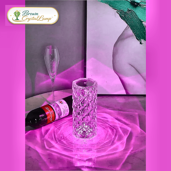 BrownCrystalLamp™ – Lampada Cristallo Rosa RGB Ricaricabile con Touch - Brown's Hub Web