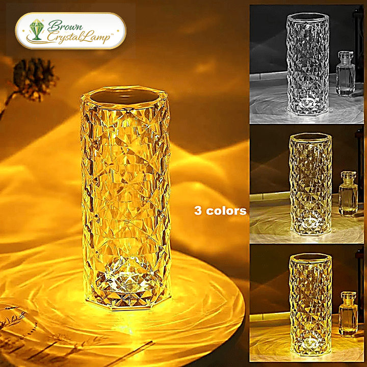 BrownCrystalLamp™ – Lampada Cristallo Rosa RGB Ricaricabile con Touch - Brown's Hub Web