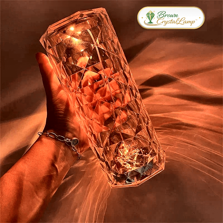 BrownCrystalLamp™ – Lampada Cristallo Rosa RGB Ricaricabile con Touch - Brown's Hub Web