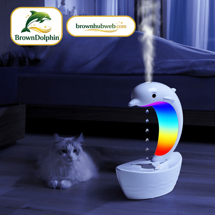 BrownDolphin™ Umidificatore Antigravità Delfino Bluetooth + LED 7 Colori - Brown's Hub Web