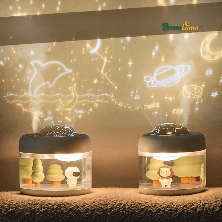 BrownLuma™ – Umidificatore Wireless con Proiezione Cielo Stellato & Luce Notturna - Brown's Hub Web