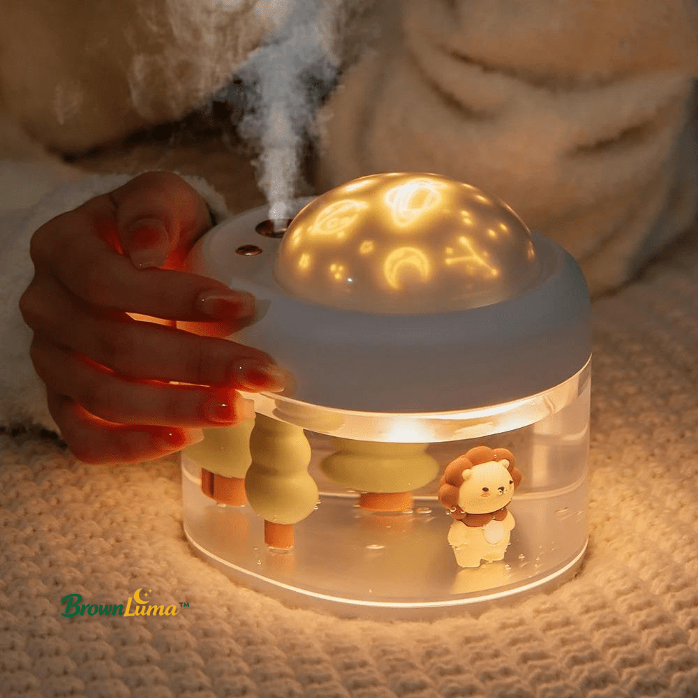 BrownLuma™ – Umidificatore Wireless con Proiezione Cielo Stellato & Luce Notturna - Brown's Hub Web