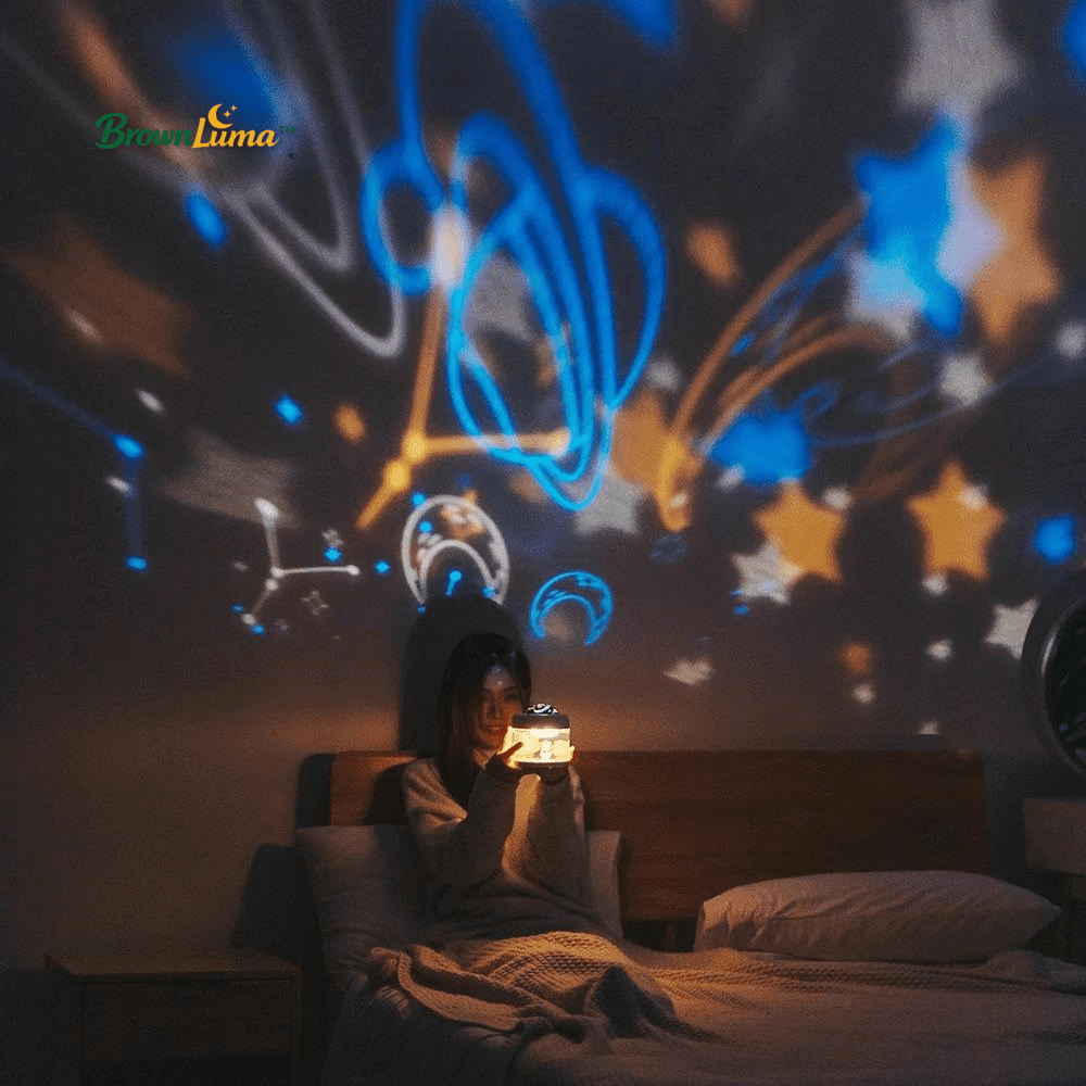 BrownLuma™ – Umidificatore Wireless con Proiezione Cielo Stellato & Luce Notturna - Brown's Hub Web