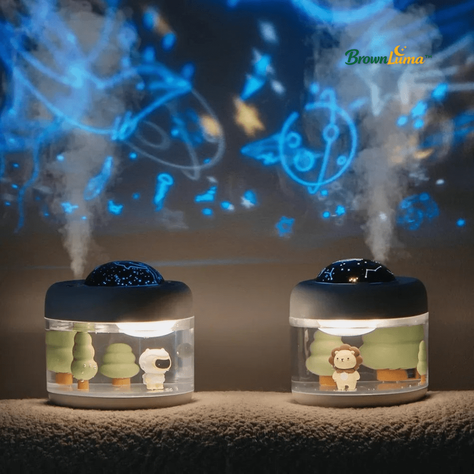BrownLuma™ – Umidificatore Wireless con Proiezione Cielo Stellato & Luce Notturna - Brown's Hub Web