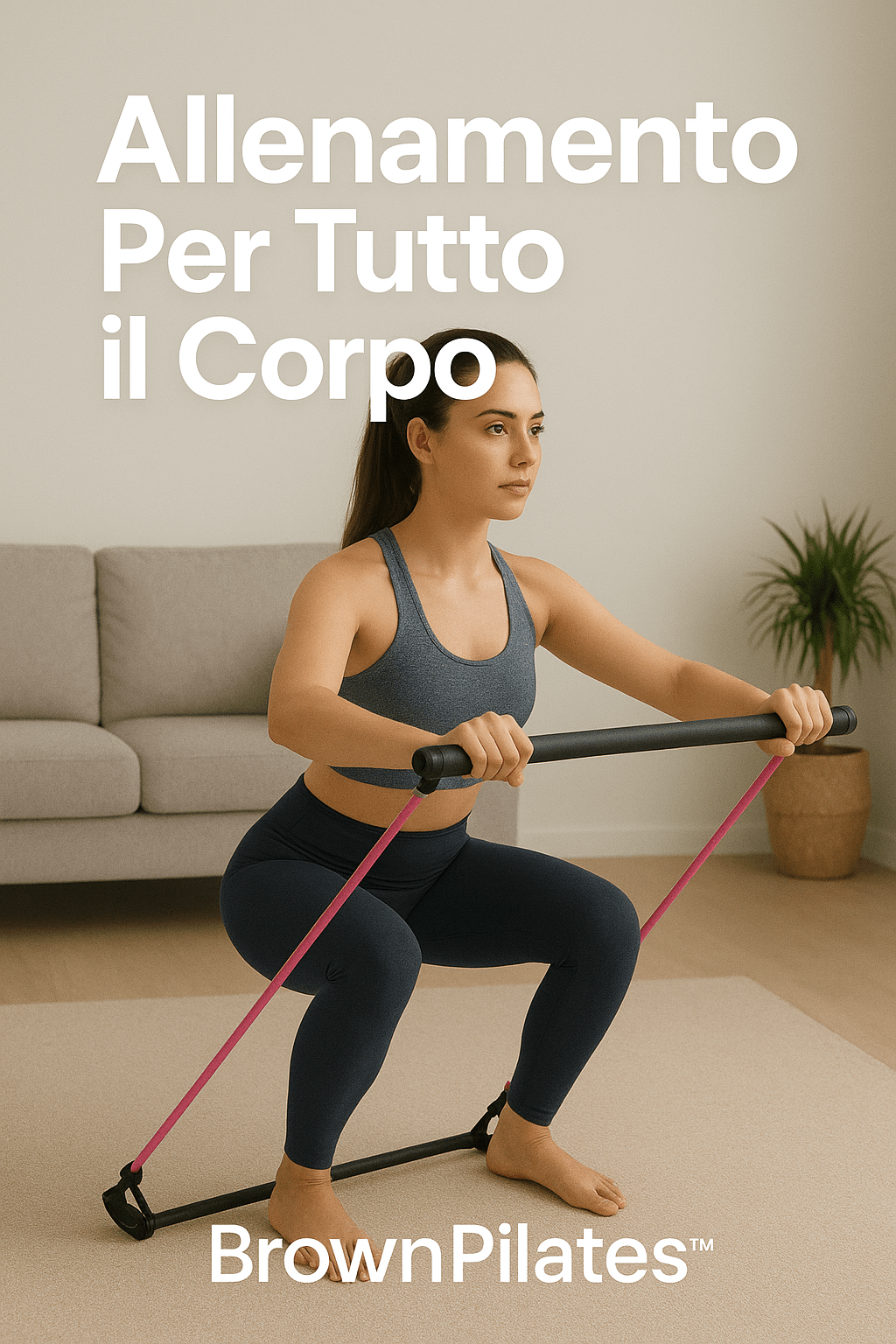 BrownPilates™ Barra Pilates Portatile Regolabile con Elastici - Brown's Hub Web