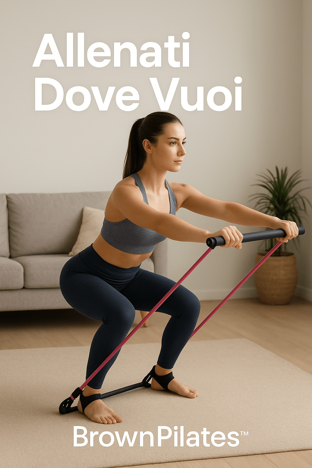 BrownPilates™ Barra Pilates Portatile Regolabile con Elastici - Brown's Hub Web