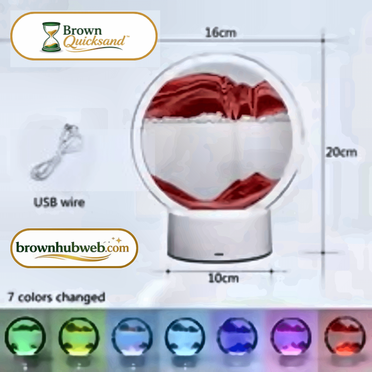 BrownQuicksand™ – Lampada LED con Quadro di Sabbia Dinamico 3D - Brown's Hub Web