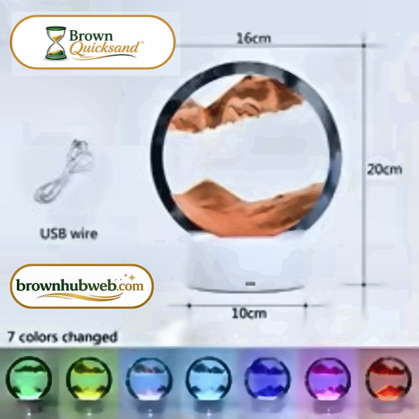 BrownQuicksand™ – Lampada LED con Quadro di Sabbia Dinamico 3D - Brown's Hub Web