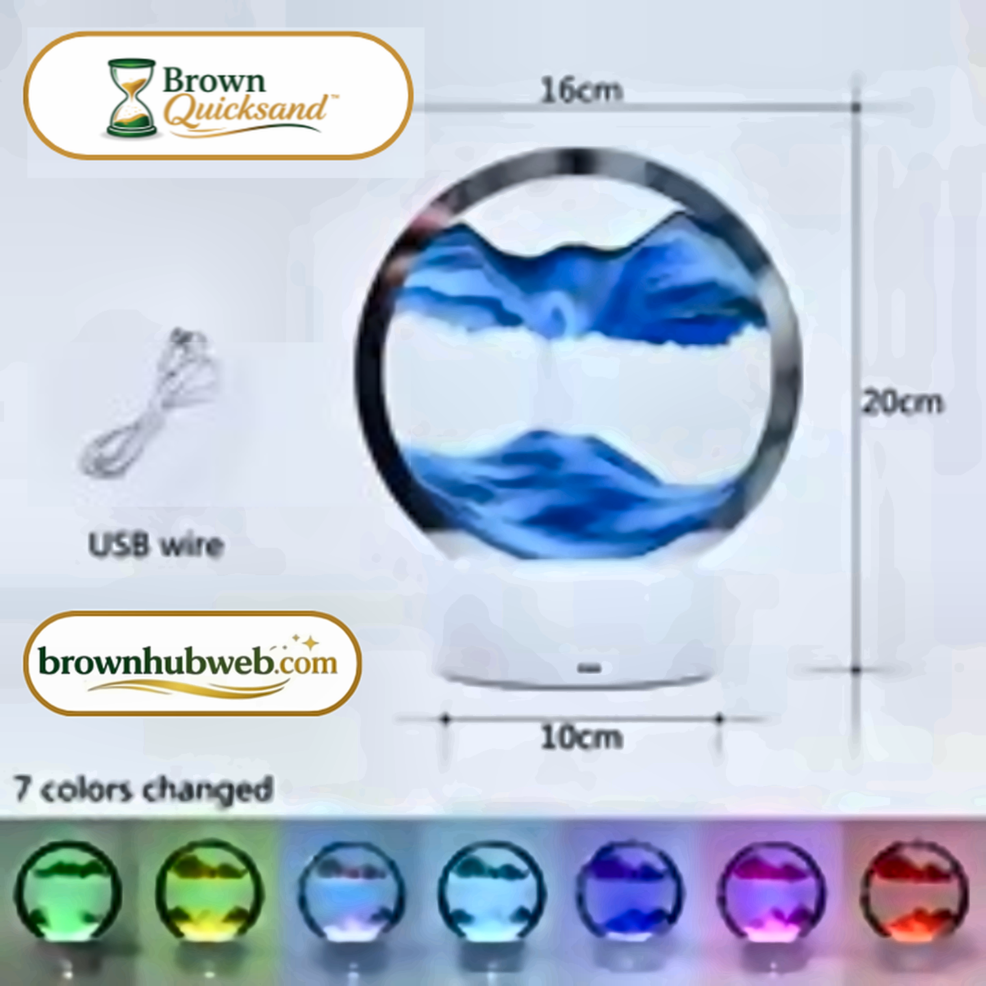 BrownQuicksand™ – Lampada LED con Quadro di Sabbia Dinamico 3D - Brown's Hub Web