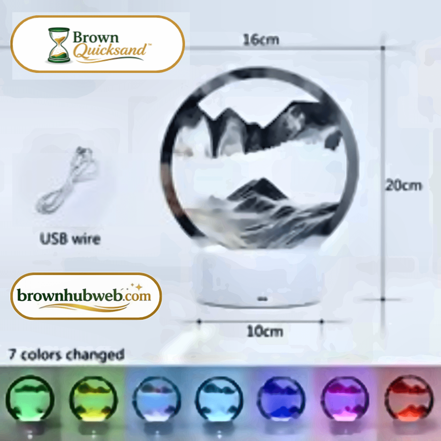 BrownQuicksand™ – Lampada LED con Quadro di Sabbia Dinamico 3D - Brown's Hub Web