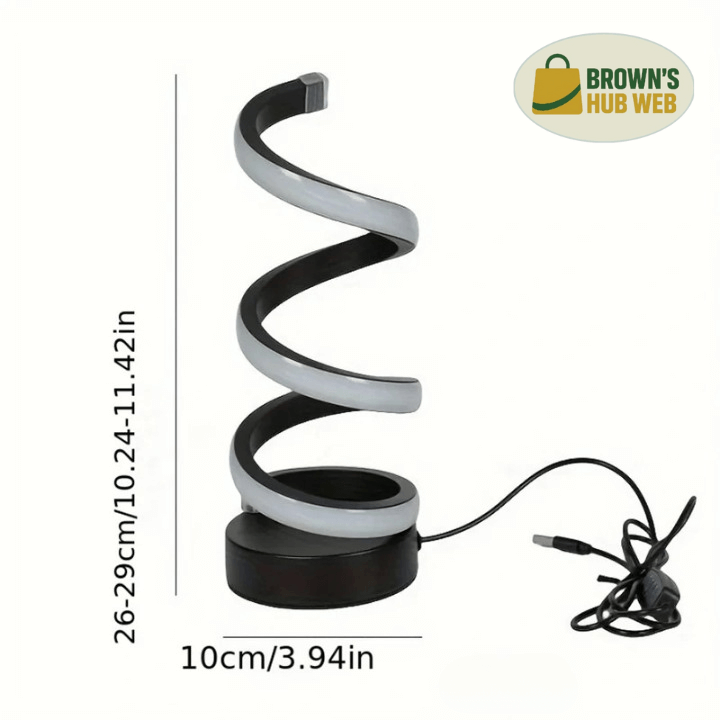 Brown's Hub Web™ Lampada da Comodino LED a Spirale USB - Brown's Hub Web