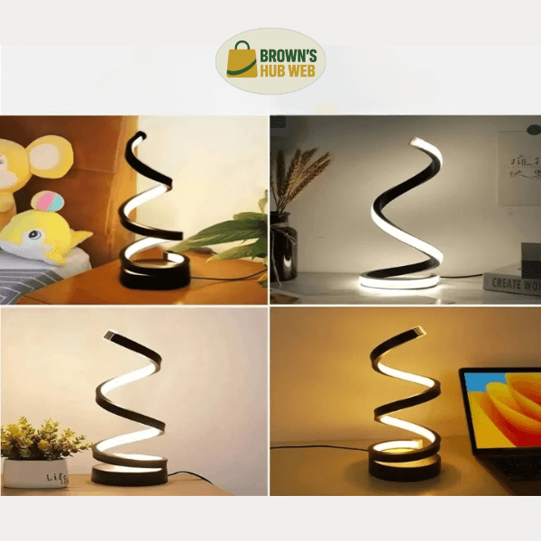 Brown's Hub Web™ Lampada da Comodino LED a Spirale USB - Brown's Hub Web