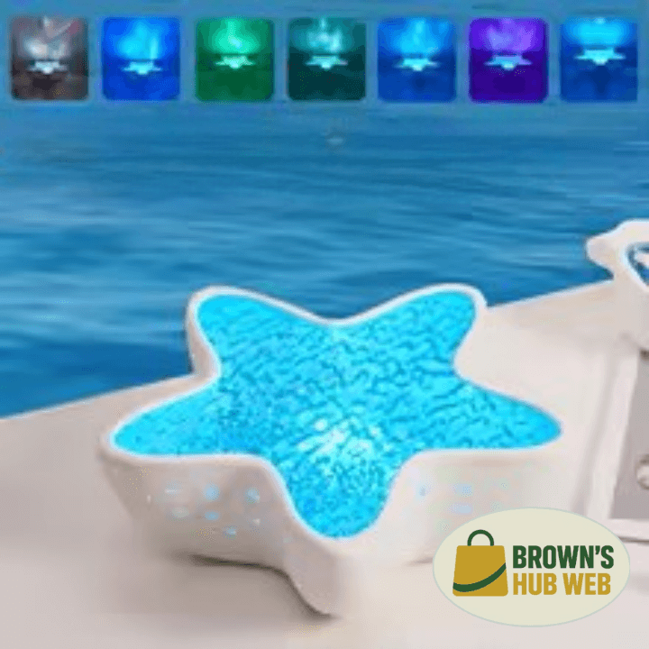 Brown's Hub Web™ Lampada Proiettore Onde Marine a 7 Colori – Luce d’Ambiente Romantica - Brown's Hub Web