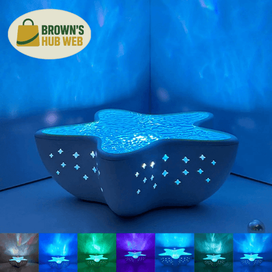 Brown's Hub Web™ Lampada Proiettore Onde Marine a 7 Colori – Luce d’Ambiente Romantica - Brown's Hub Web