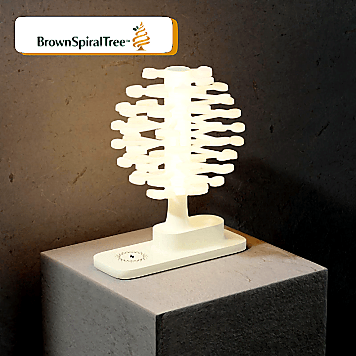 BrownSpiralTree™ – Lampada da Tavolo LED RGB Albero a Spirale con Ricarica Wireless - Brown's Hub Web