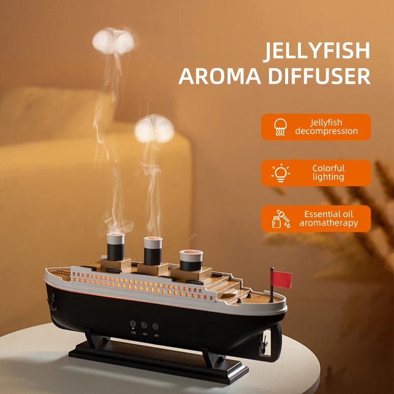 BrownTitanic™ - Diffusore Nave Titanic con Effetto Medusa – Umidificatore Ultrasuoni Smart 250ml - Brown's Hub Web
