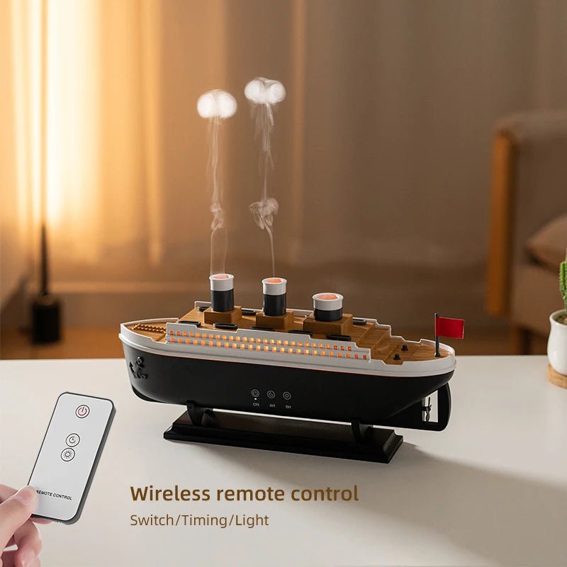 BrownTitanic™ - Diffusore Nave Titanic con Effetto Medusa – Umidificatore Ultrasuoni Smart 250ml - Brown's Hub Web