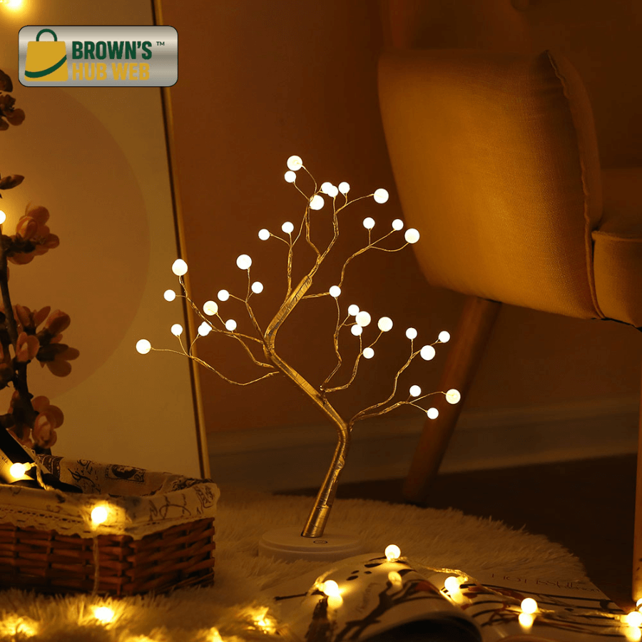 BrownTreeLed™ Albero Bonsai LED – Lampada Decorativa con 36 Luci - Brown's Hub Web
