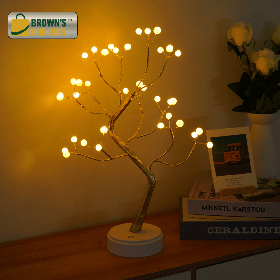 BrownTreeLed™ Albero Bonsai LED – Lampada Decorativa con 36 Luci - Brown's Hub Web
