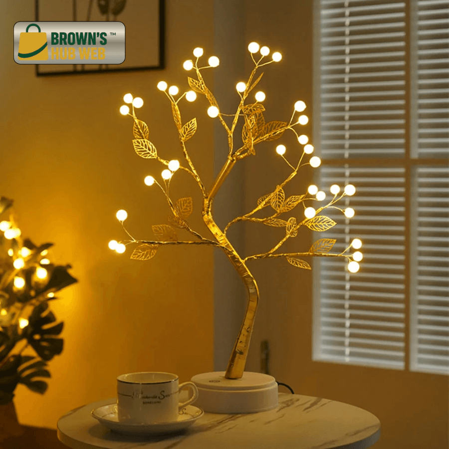 BrownTreeLed™ Albero Bonsai LED – Lampada Decorativa con 36 Luci - Brown's Hub Web