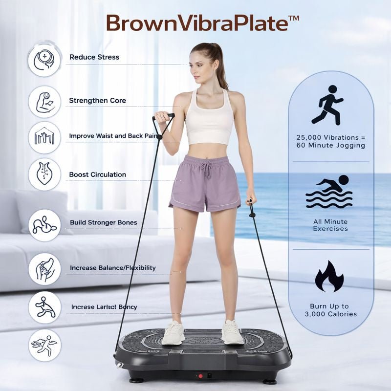 BrownVibraPlate™ Pedana Vibrante Professionale con Bluetooth - Brown's Hub Web