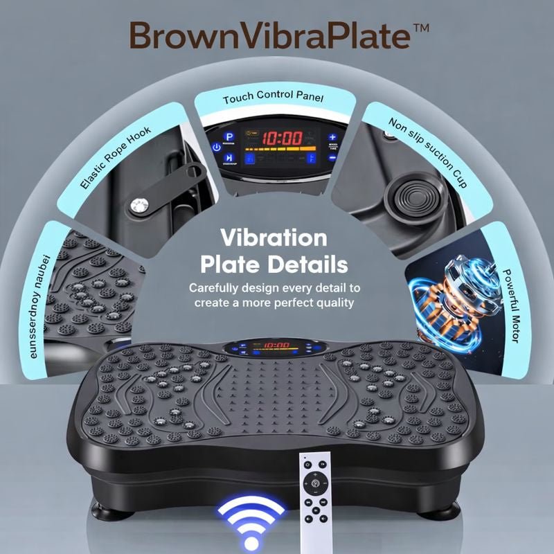 BrownVibraPlate™ Pedana Vibrante Professionale con Bluetooth - Brown's Hub Web