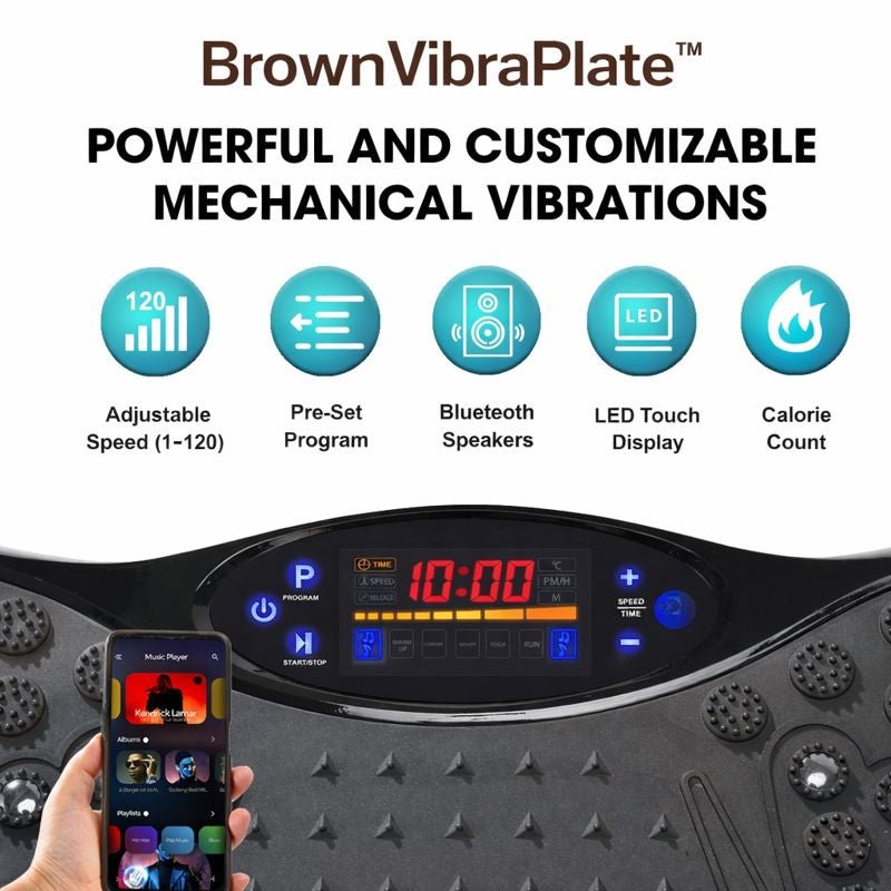BrownVibraPlate™ Pedana Vibrante Professionale con Bluetooth - Brown's Hub Web