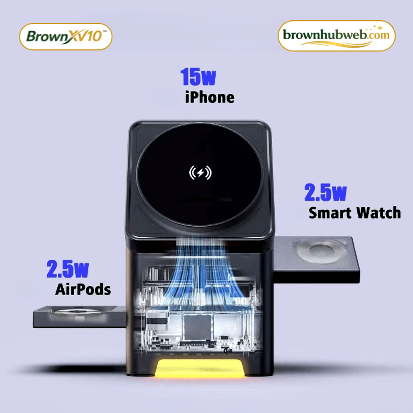 BrownXV10™ Power Bank Magnetico Wireless 15W - Brown's Hub Web